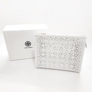 Tory Burch Exclusive Cosmetics Pouch Clutch Bag Case — White